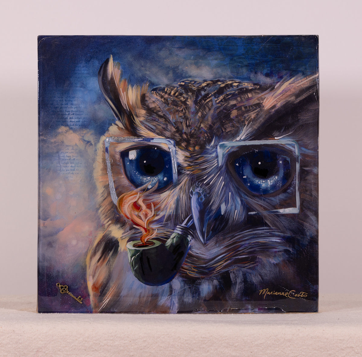 Wise Eyes - Hand Embellished Reproduction